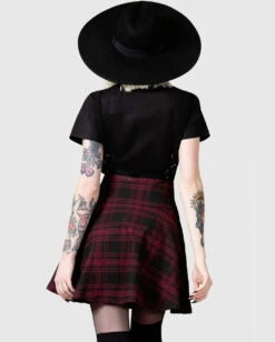 KILLTAR Study Hell Suspender Skirt Rot -Spooky Fun Günstiges Geschäft killstar study hell suspender skirt rot killstar mode gothic rock gothic bekleidung gothic mode gothic fashion gothic accessoires und geschenkartikel 54043 1