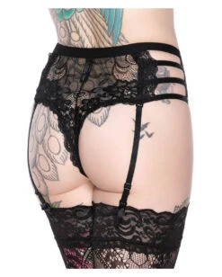 KILLSTAR Tortured Souls Lace Panty -Spooky Fun Günstiges Geschäft killstar tortured souls lace panty tortured souls spitzen hoeschen gothic mode gothic lingerie 51030 02