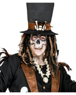 Knochen Halskette Mit Totenschädel -Spooky Fun Günstiges Geschäft knochen halskette mit totenkoepfe bone necklace with skulls kostuemzubehoer 38683 004