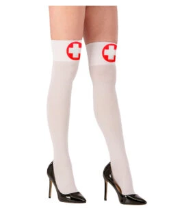Krankenschwester Strümpfe -Spooky Fun Günstiges Geschäft krankenschwester struempfe arzthelferin kniestruempfe aerztin overknees 17175 02