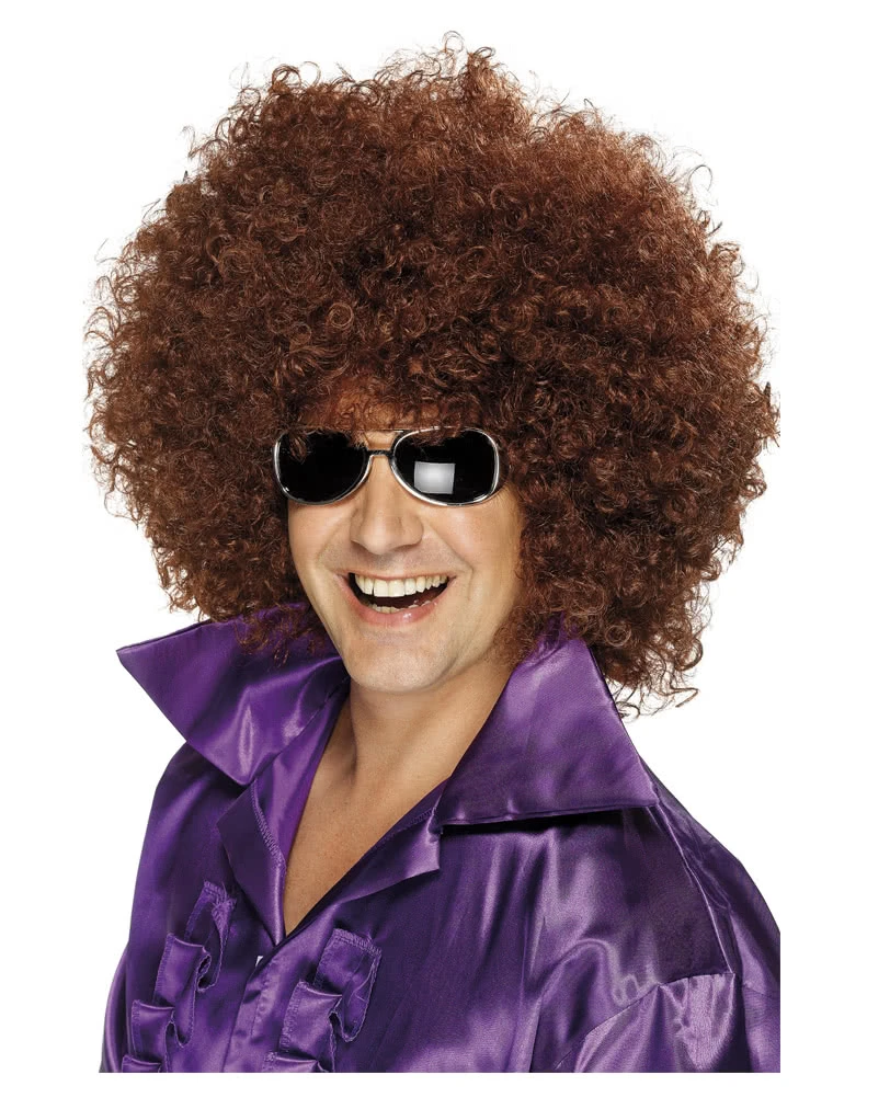 Mega-Afro Perücke Braun 1 Mega-Afro Perücke Braun