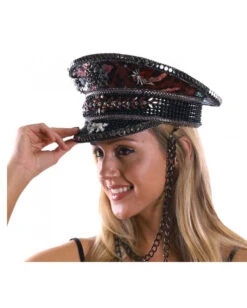 Military Festival Schirmmütze Bordeaux -Spooky Fun Günstiges Geschäft military festival schirmmuetze bordeaux mitiltary festiva uniform hat kostuemzubehoer 50460 02