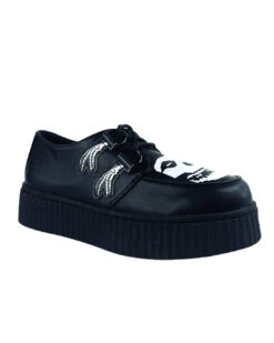 Misfits Skull Black Creepers Schuhe -Spooky Fun Günstiges Geschäft misfits skull schuhe halloween schuhe gothic schuhe halloween accessoire gothic accessoire gothic styled 52814 1