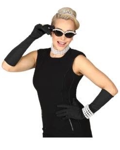 Miss Golightly Kostüm Zubehör Set 4 Tlg -Spooky Fun Günstiges Geschäft miss golightly kostuem zubehorr set 4 tlg 38115 03