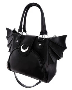 Moon Bag Mit Fledermaus Flügel -Spooky Fun Günstiges Geschäft moon bag gothic handtasche mit fledermausfluegel moon bag gothic handbag with bat wings 53770 02
