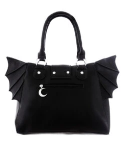 Moon Bag Mit Fledermaus Flügel -Spooky Fun Günstiges Geschäft moon bag gothic handtasche mit fledermausfluegel moon bag gothic handbag with bat wings 53770 03