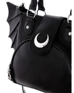 Moon Bag Mit Fledermaus Flügel -Spooky Fun Günstiges Geschäft moon bag gothic handtasche mit fledermausfluegel moon bag gothic handbag with bat wings 53770 08