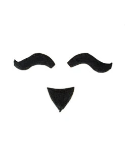 Musketier-Bart Schwarz 3-teilig