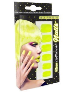 Neon Airbrush Fingernägel Neon Gelb -Spooky Fun Günstiges Geschäft neon airbrush fingernaegel neon gelb neon fingernails neon yellow falsche fingernaegel 36696 03 2