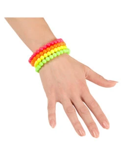 Neon Perlenarmband 4er Set -Spooky Fun Günstiges Geschäft neonperlenarmband perlenarmband in neonfarben 80er jahre modeschmuck 80ies party 23155 3