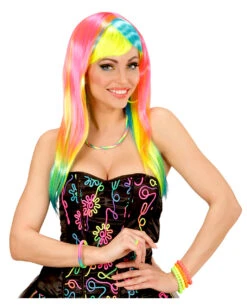 Neon Perlenarmband 4er Set -Spooky Fun Günstiges Geschäft neonperlenarmband perlenarmband in neonfarben 80er jahre modeschmuck 80ies party 23155 4