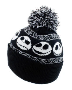 Nightmare Before Christmas Basic Snow Beanie -Spooky Fun Günstiges Geschäft nightmare before christmas basic snow beanie mit bommel nightmare before christmas fanartikel jack skellington fanartikel jack skellington merchandise 54452 1
