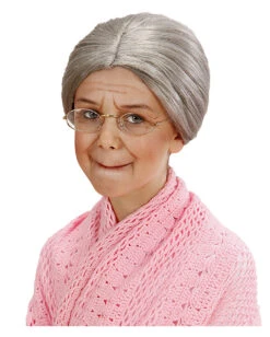 Graue Oma Kinderperücke Mit Knoten 5 Graue Oma Kinderperücke Mit Knoten -Spooky Fun Günstiges Geschäft oma peruecke mit knoten grossmutter peruecke omi peruecke granny wig with knot 36743 03