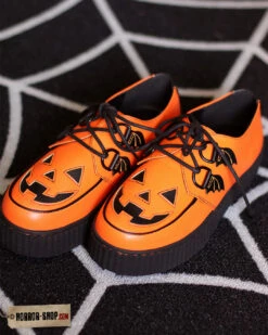 Jack O'lantern Trick Or Treat Creepers Schuhe Orange -Spooky Fun Günstiges Geschäft orangeblackcreepers