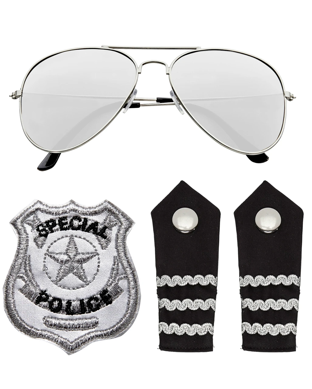 Polizisten Kostümzubehör Set 4-tlg. 1 Polizisten Kostümzubehör Set 4-tlg.