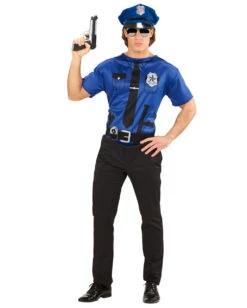 US Polizist T-Shirt -Spooky Fun Günstiges Geschäft preiswertes us police officer t shirt polizeiuniform kostuem polizist kostuem 29397 3