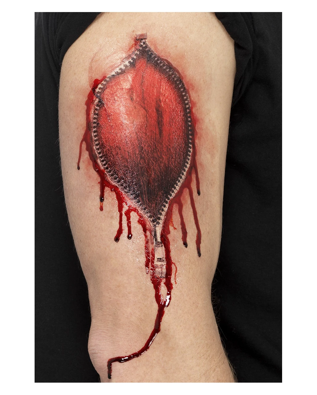 Reißverschluss Wunde Klebetattoo 1 Reißverschluss Wunde Klebetattoo