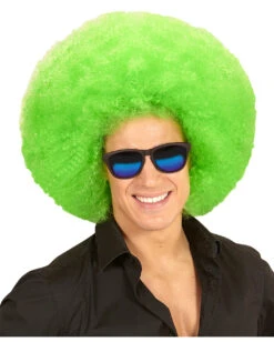 Riesige Afro Perücke Grün -Spooky Fun Günstiges Geschäft riesige afro peruecke gruen neon green afro wig 38098 03
