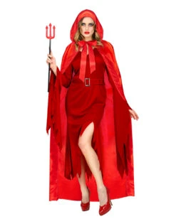 Roter Satinumhang Mit Kapuze -Spooky Fun Günstiges Geschäft roter satin umhang maerchen kostuemzubehoer red satin cape 29377 4