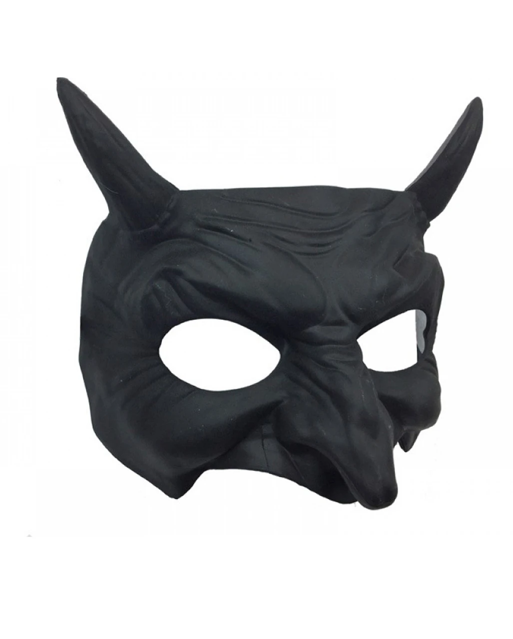 Schwarze Goblin Halbmaske Mit Hörner 2 Schwarze Goblin Halbmaske Mit Hörner – Bild 2