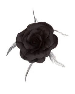 Schwarze Rose Mit Haarclip & Haargummi -Spooky Fun Günstiges Geschäft schwarze rose mit haarclip und haargummi black rose with haar clip and hair tie 39727 02
