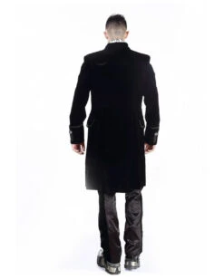 Gothic Aristokrat Herren Mantel Schwarzer Samt -Spooky Fun Günstiges Geschäft schwarzer gothic aristokrat samt mantel gothic mantel black velvet mens coat gothic mode 54366 05