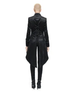 Schwarzer Gothic Damenfrack Mit Schwalbenschwanz -Spooky Fun Günstiges Geschäft schwarzer gothic damenfrack mit schwalbenschwanz black gothic ladys jackett with tailcoat 54557 03