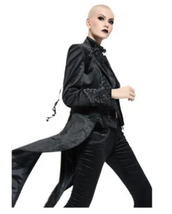 Schwarzer Gothic Damenfrack Mit Schwalbenschwanz -Spooky Fun Günstiges Geschäft schwarzer gothic damenfrack mit schwalbenschwanz black gothic ladys jackett with tailcoat 54557 06