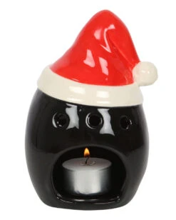 Schwarzer Totenkopf Mit Nikolausmütze Teelichthalter -Spooky Fun Günstiges Geschäft schwarzer totenkopf mit nikolausmuetze black skull with santa hat gothic deko weihnachtsdeko 54280 03