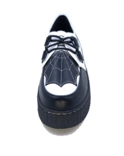 Spiderweb Black And White Creepers Schuhe -Spooky Fun Günstiges Geschäft spiderweb black and white schuhe halloween schuhe gothic schuhe halloween accessoire gothic accessoire gothic styled 52813 2