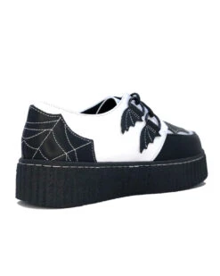 Spiderweb Black And White Creepers Schuhe -Spooky Fun Günstiges Geschäft spiderweb black and white schuhe halloween schuhe gothic schuhe halloween accessoire gothic accessoire gothic styled 52813 3