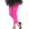 80er Jahre Spitzen Leggings Neonpink