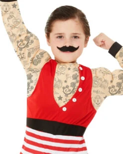 Starker August Vintage Deluxe Kinder Muskel Kostüm -Spooky Fun Günstiges Geschäft starker august muskelmann kinderkostuem jahrmarkt muskelmann kinder kostuem 37271 3