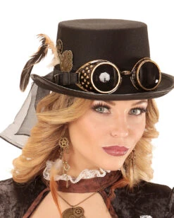 Steampunk Kostüm Zylinder Mit Fliegerbrille 3 Steampunk Kostüm Zylinder Mit Fliegerbrille -Spooky Fun Günstiges Geschäft steampunk kostuem zylinder mit fliegerbrille 381091