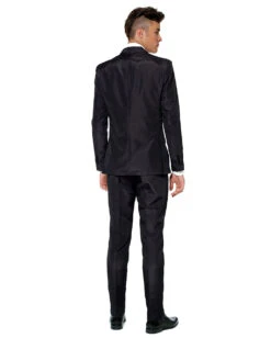 Suitmeister Solid Black Anzug -Spooky Fun Günstiges Geschäft suitmeister solid black anzug schwarzer gangster anzug smoking kostuem 38632 2