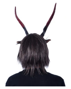 Gehörnte Krampus Maske Mit Kunstfell -Spooky Fun Günstiges Geschäft underworld overlord maske biest mit riesen hoernern latexmaske fuer halloween und fasching zagone overlord mask 28300 4