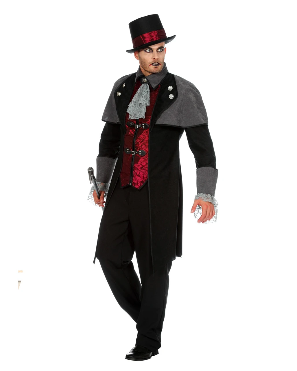 Vampir Herren Kostüm-Mantel 2 Vampir Herren Kostüm-Mantel – Bild 2