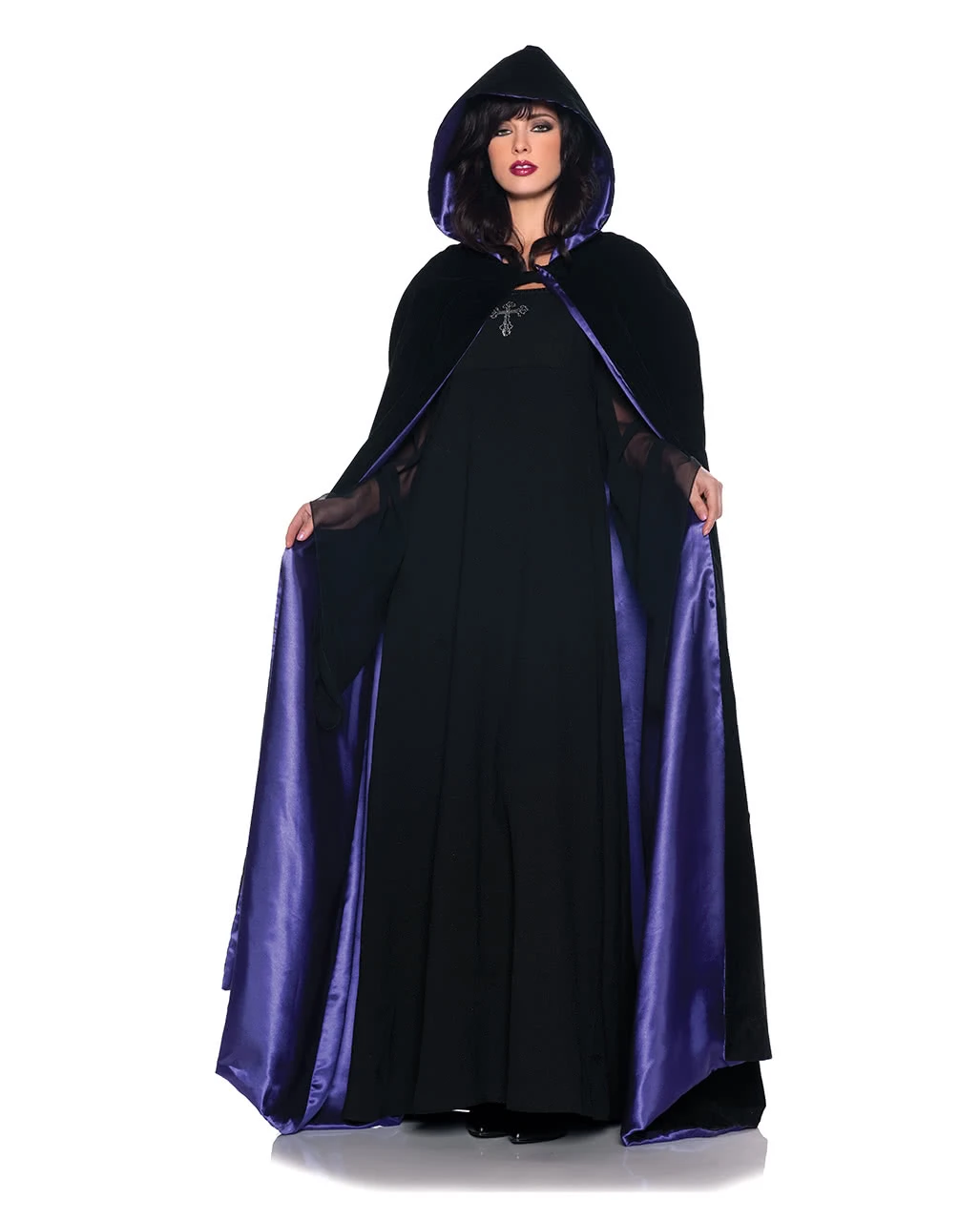 Samt Satin Cape Deluxe Violett 1 Samt Satin Cape Deluxe Violett