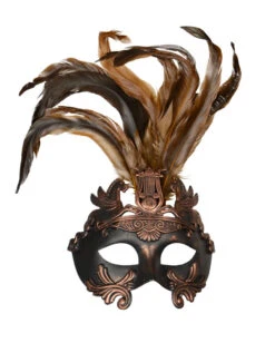 Antike Augenmaske Mit Federn Bronze