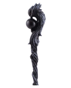 Zauberstab Black Phönix Mit Schwarzer Kugel -Spooky Fun Günstiges Geschäft zauberstab black phoenix magic wand black phoenix gothic geschenkartikel 38920 02