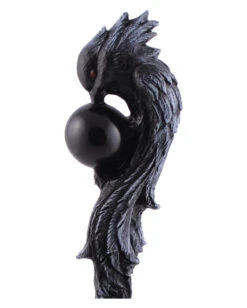 Zauberstab Black Phönix Mit Schwarzer Kugel -Spooky Fun Günstiges Geschäft zauberstab black phoenix magic wand black phoenix gothic geschenkartikel 38920 03